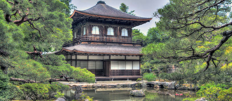 traditional japanese temple mountains hot springs